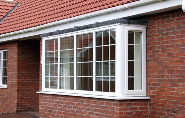 White uPVC bay window