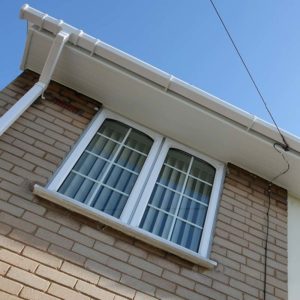 PVCu fascias, soffits and gutter in white
