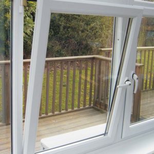A tilt and turn window with double glazing